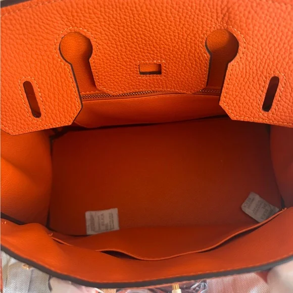 NEW Kamugo Genuine Leather Bag 25 Orange - Picture 4 of 8